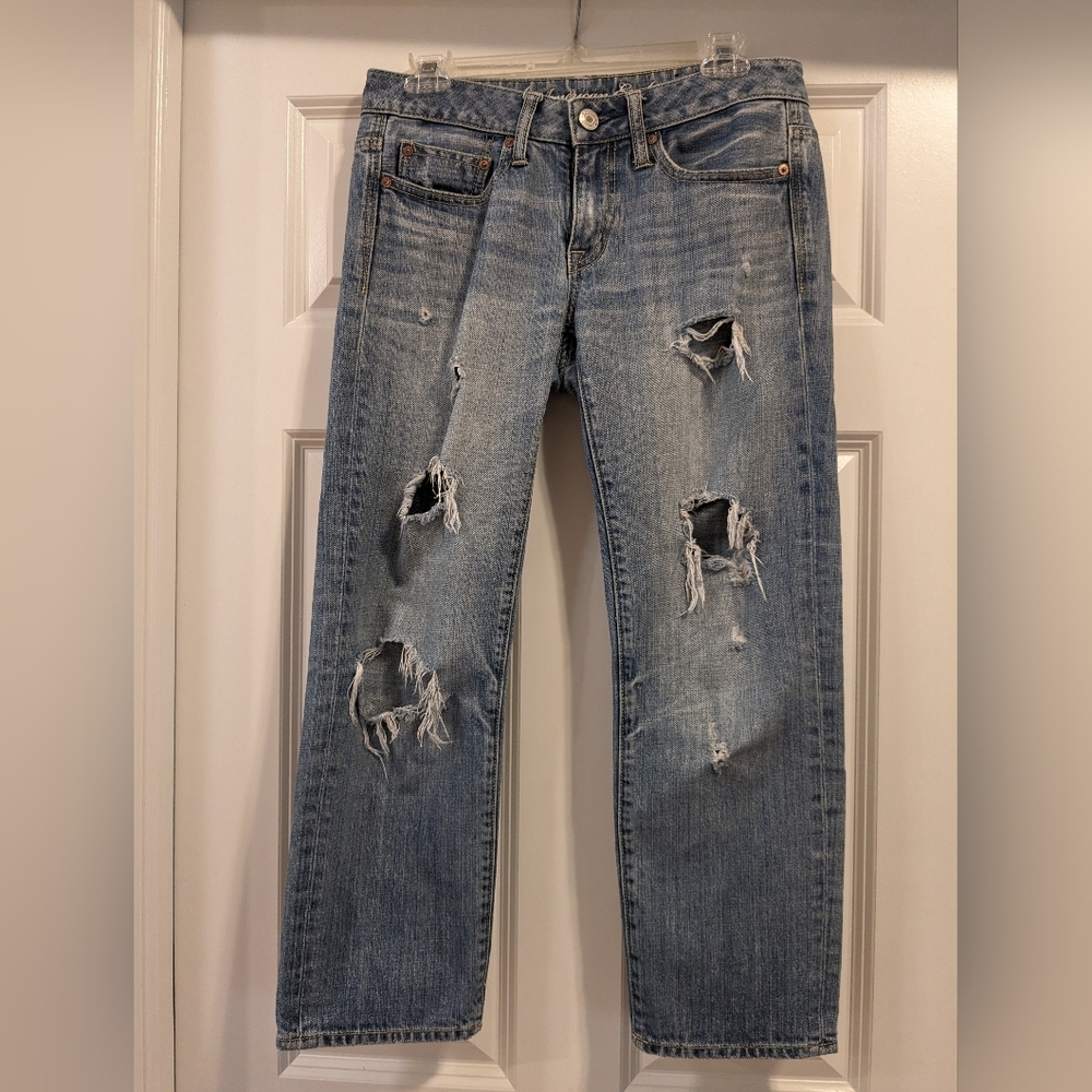 American Eagle Boy-Fit Low-rise Distressed Jeans